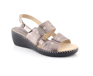 Metallic Sling Back Comfort Sandal