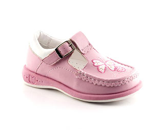 Priceless T-bar Shoe With Butterfly Stitch Detail - Nursery
