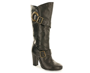 Priceless Trendy Double Buckle Mid High Boot
