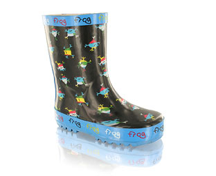 Wellington Boot With Frog Print Detail - Nursery