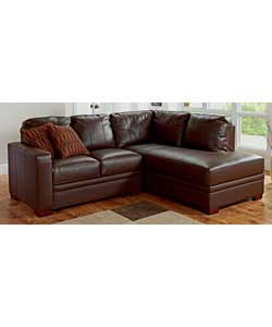 Right Hand Leather Corner Group - Chocolate