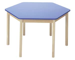 Primary wooden hexagonal table