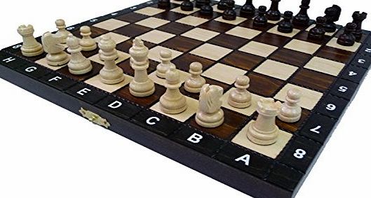 Prime Chess 10.5`` European School chess set - Ornate folding board