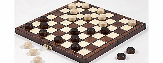 Prime Chess 10`` Traditional Hand Crafted Wooden Draughts Checkers Set