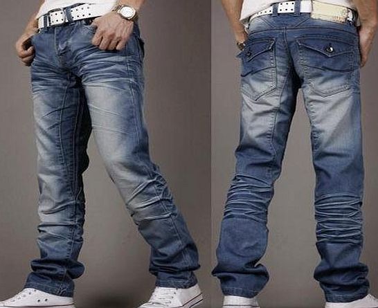hot sales mens jeans slim fit stylish jeans trouser pants all sizes (FBP-Wash Blue, 32WX32L)