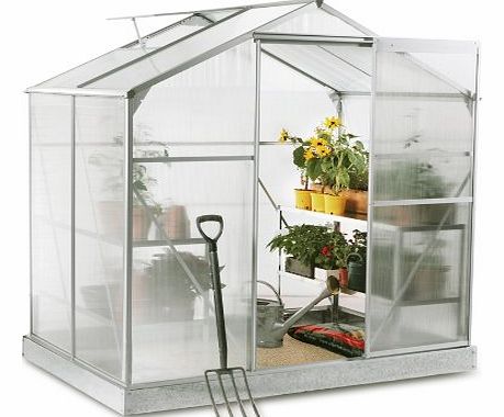 Lacewing 6ft x 4ft Essential Silver Aluminium Frame Greenhouse with Base