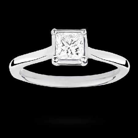 PRINCESS cut 0.50 carat solitaire diamond ring
