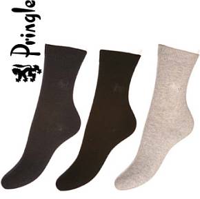 Ladies 3 Pair Pringle Tiffany Plain Trouser Sock Black