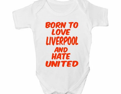 Print4U Love Liverpool Hate United~ Babygrow~Babies Gift Boy/Girl Vest Babies Clothing 6-12 white