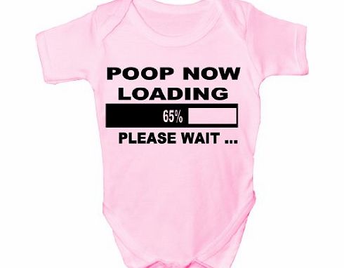 Print4U Poop Loading Funny Babygrow Babies Gift Boy/Girl Vest Babies 0-3 pink