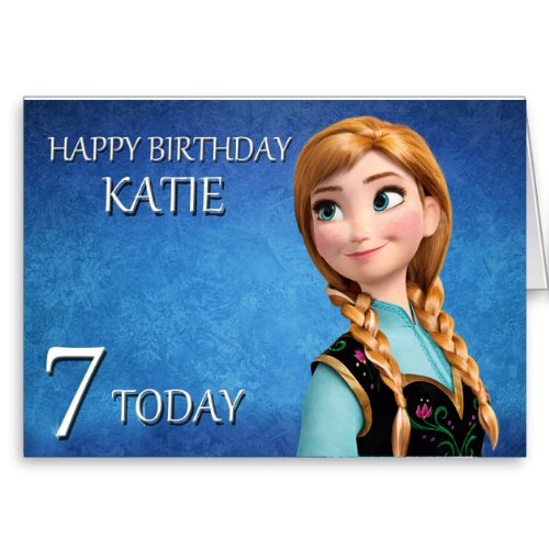 Printed Gifts personalised disney frozen anna birthday card