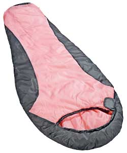 Pro Action Junior 200gsm Mummy Sleeping Bag - Pink