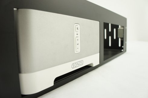 Dual Sonos CONNECT:AMP (ZP120) Vented Shelf & Faceplate