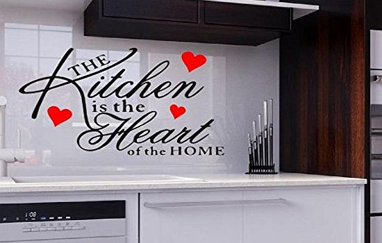 THE KITCHEN IS THE HEART OF THE HOME Vinyl Wall Quote Kitchen Sign Decal Sticker Shop Home Cafe Hotel (by Pro Cut Graphics)