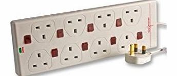 Pro-Elec 2m 8 Way Surge Protected Extension Lead