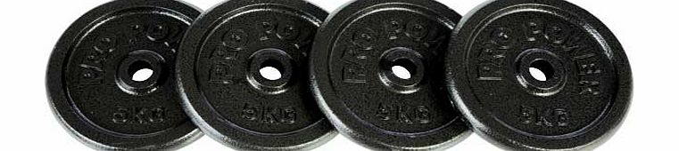 Pro Fitness Cast Iron Weight Discs - 4 x 5kg