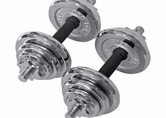 Pro Fitness Chrome Dumbbell Set - 20kg