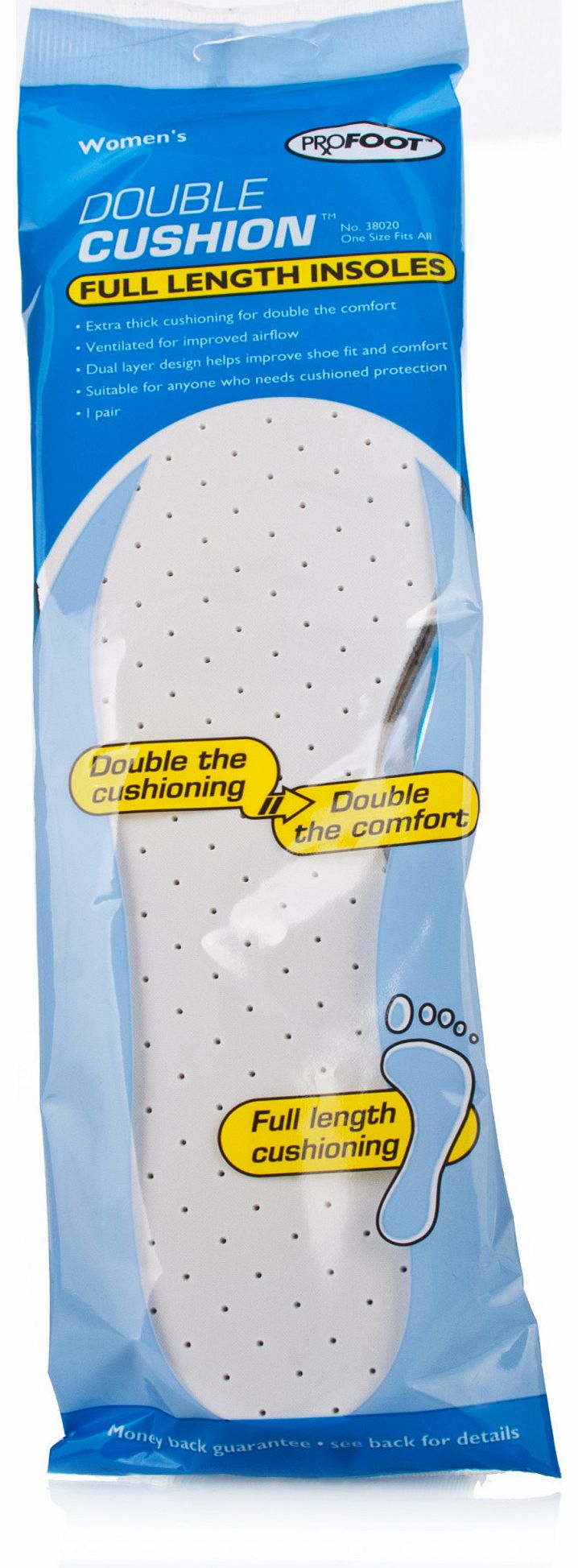 Profoot Womens Double Cushion Full Length Insoles