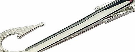 Procuffs Fishing Hook Tie Clip Fishermen Clasp Bar Wedding Gift Silver Pole Reel