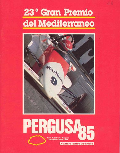 Programmes and Other Books F3000 Pergusia 1985 Official Event Programme