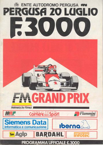 Programmes and Other Books F3000 Pergusia 1986 Official Event Programme