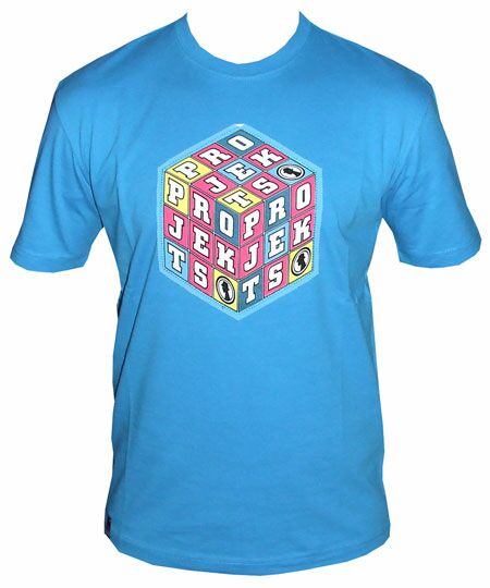 Rubik Cube Graphic Aqua Blue T-Shirt