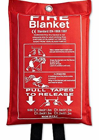 Fire blanket in a pouch - red