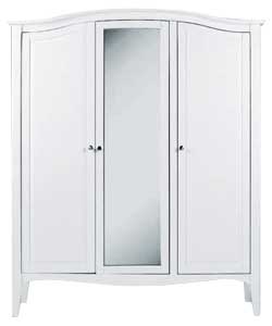 3 Door Mirrored Robe - White