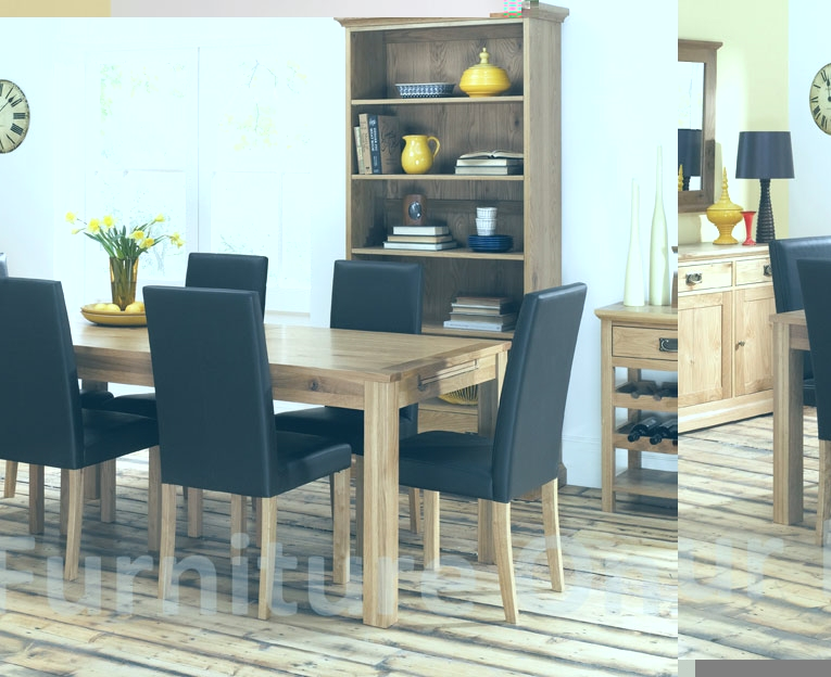 Oak Double End Extension Dining Table &