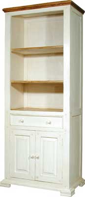 provence PAINTED BOOKCASE WITH CUPBOARDS AND