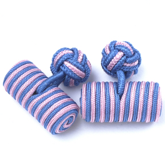 Prowse and Hargood Blue & Pink Barrel Knots
