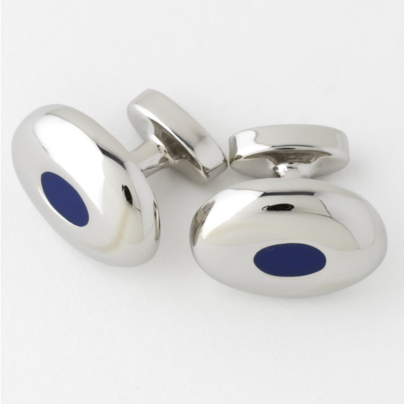 Prowse and Hargood Blue Carthorpe Oval Cufflinks