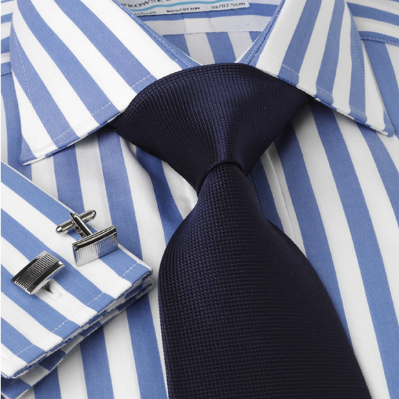 Prowse and Hargood Blue Jumbo Stripe Shirt