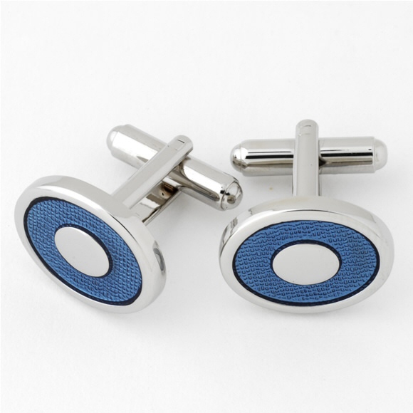 Prowse and Hargood Blue Sherston Oval Cufflinks