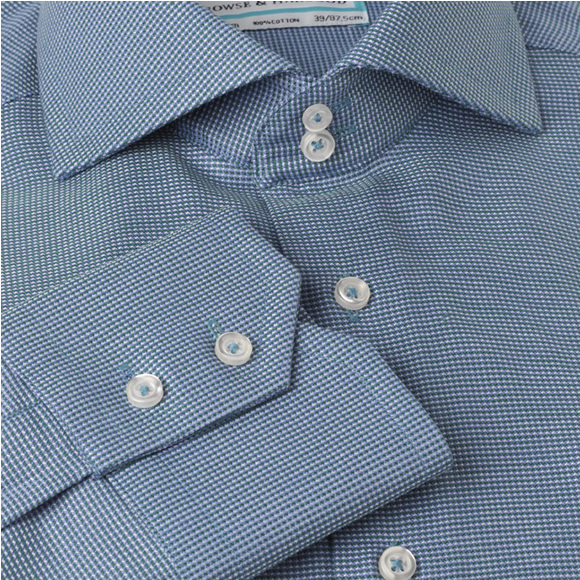 Prowse and Hargood Emerald Twill Fitted Shirt