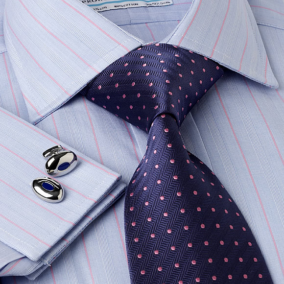 Piccadilly Blue & Pink Stripe Shirt