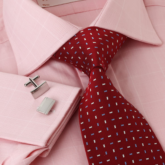 Prowse and Hargood Pink & White Stretton Check Shirt