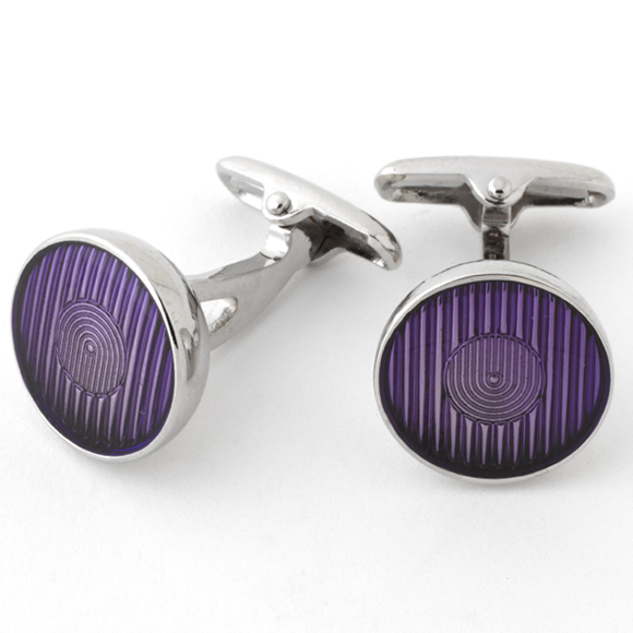 Prowse and Hargood Purple Longham Circle Cufflinks