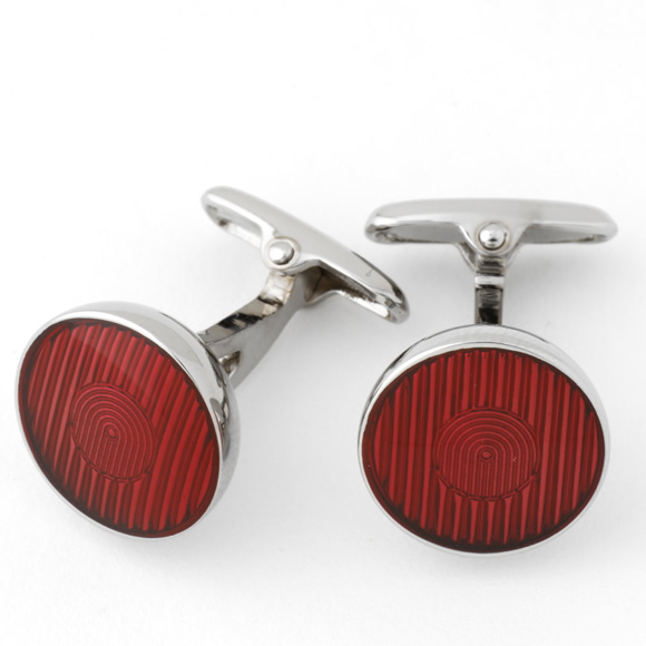 Prowse and Hargood Red Longham Circle Cufflinks