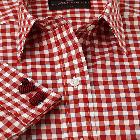 Prowse and Hargood Womens Red Gingham Classic Shirt