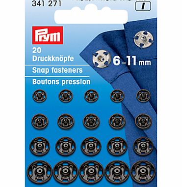 Prym Sew-On Metal Snap Fasteners, 6-11mm, Pack