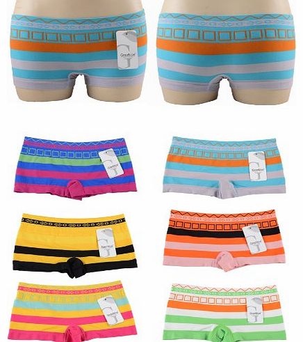PS Pack of 4 Panties (4 pieces) Panties Panty with colorful checkered pattern Ladies Women boxer shorts Underwear Underpants Pants briefs, Colour Colour Mix, M