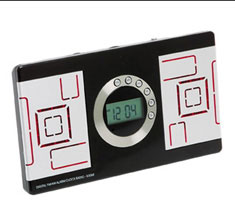 PT Design Digital Alarm Clock Black