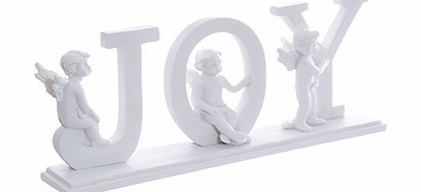 Puckator Decorative Cherub Letters Plinth JOY Ornament Figurine Gift