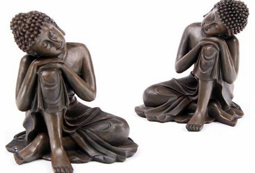 Wood Effect Thai Buddha, Head on Knee