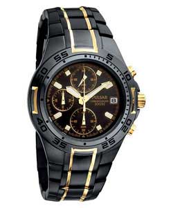 Pulsar Gents Chronograph Black Two Tone Bracelet Watch