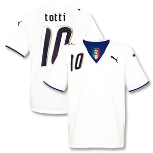 06-07 Italy Away 4 Star Shirt + Totti 10