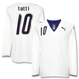 Puma 06-07 Italy Away L/S 4 Star Shirt   Totti No.10