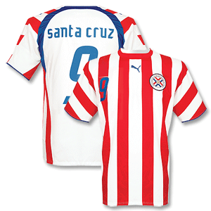 06-07 Paraguay Home Shirt + No.9 Santa Cruz