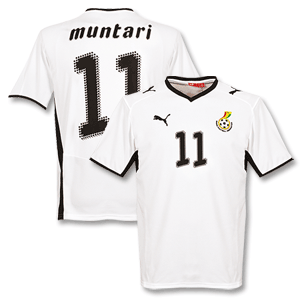 08-09 Ghana Home Shirt + Muntari No. 11